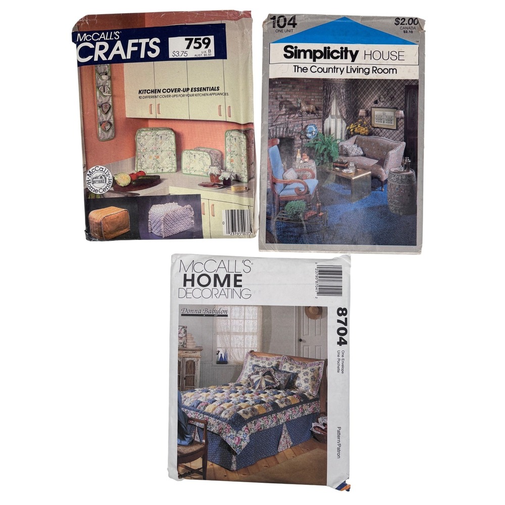 Vintage McCall's Simplicity Home Decor Sewing Pattern Lot Kitchen Quilt 759 104